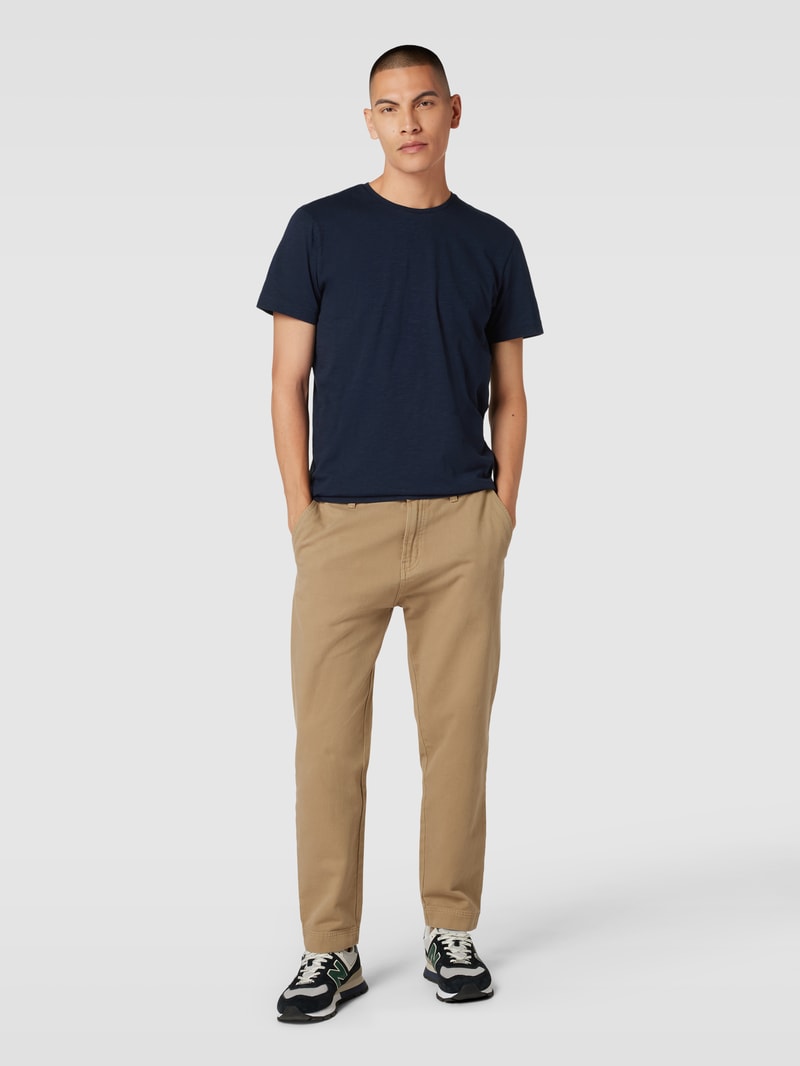 T-Shirt aus Baumwolle mit Rundhalsausschnitt in marineblau
