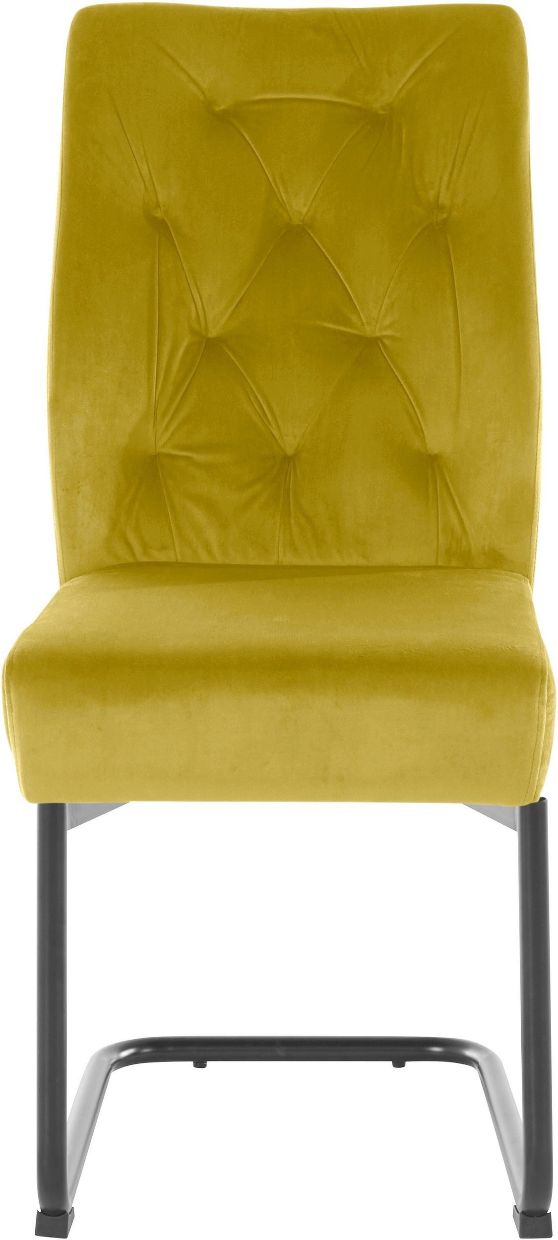 loft24 Freischwinger Sawa (Set, 2 St), Esszimmerstühle, Bezug in Samtoptik, Metallgestell, Sitzhöhe 48 cm