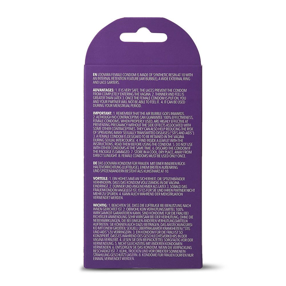 loovara Female condoms - Sans latex - Préservatif féminin Préservatif féminin sans latex