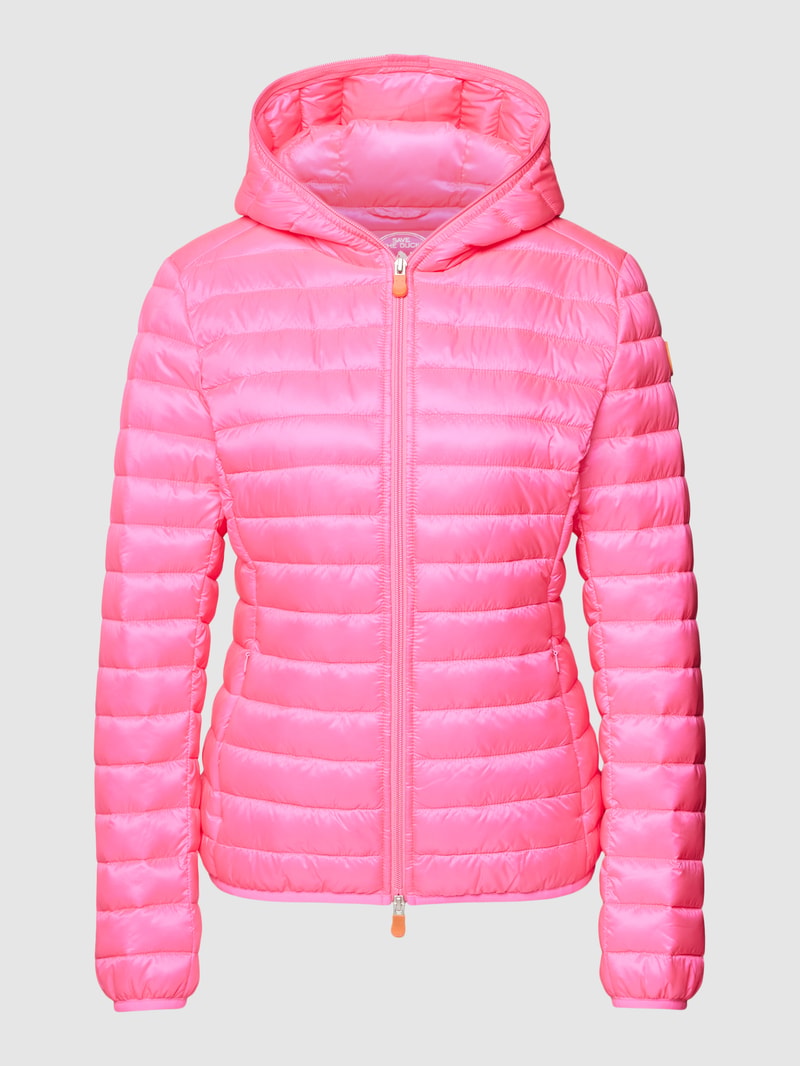 Steppjacke mit Label-Patch Modell 'KYLA' in neon pink