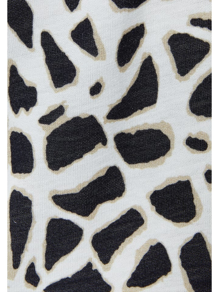 LASCANA Jerseykleid in creme-schwarz bedruckt günstig kaufen