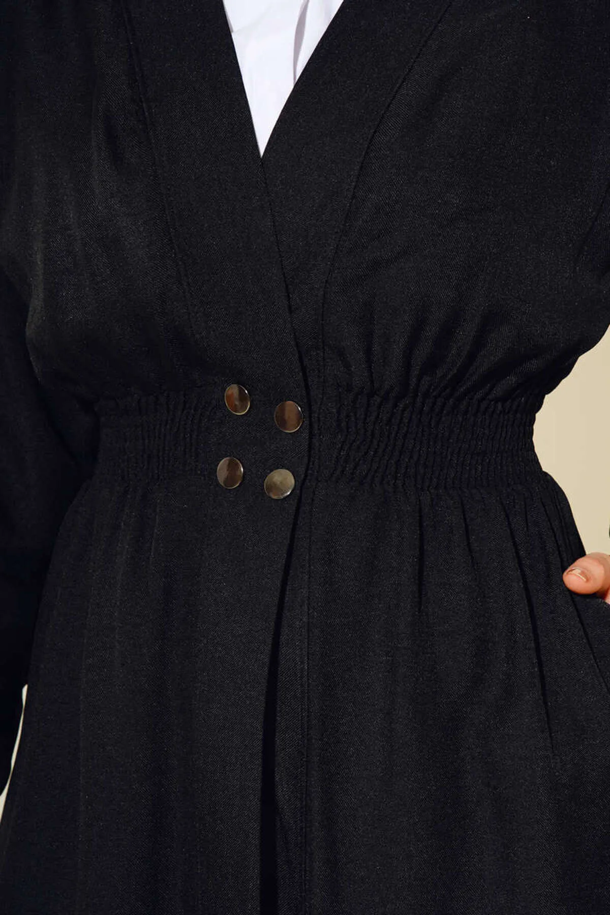 VOLT CLOTHİNG  Damen-Taillenkappe mit Gimped-Druckknopf