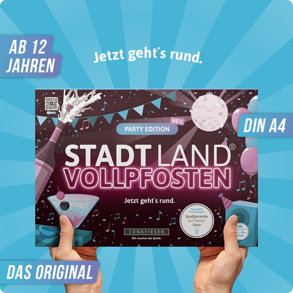STADT LAND VOLLPFOSTEN - PARTY EDITION - Reisespiel