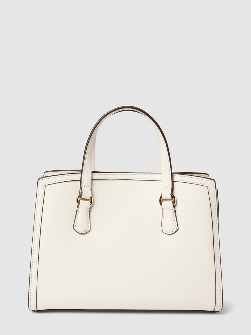 Handtasche mit Label-Applikation Modell 'CHANTAL' in ecru