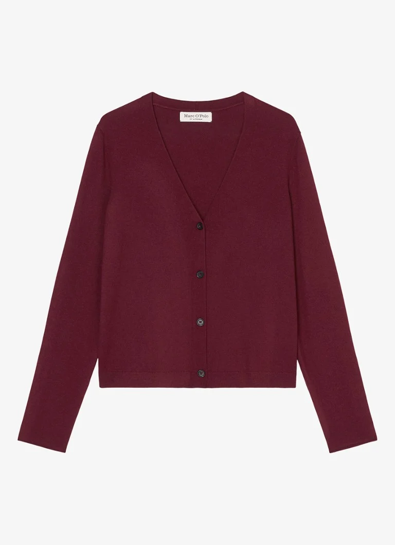 Marc O'Polo Fine-knit cardigan in virgin wool blend