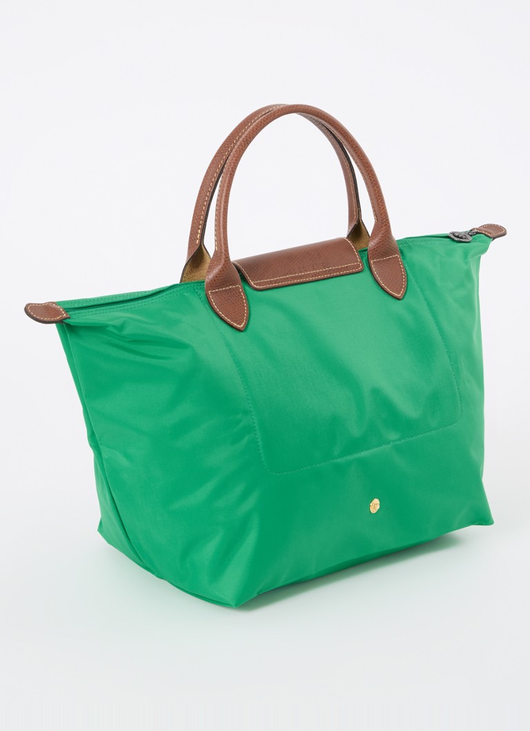 Geantă Longchamp Le Pliage Original, mărimea M, cu detalii din piele.