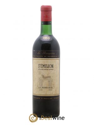 Saint-Émilion La Bergerie Baron Philippe De Rothschild 1959 - Lot de 1 Bouteille