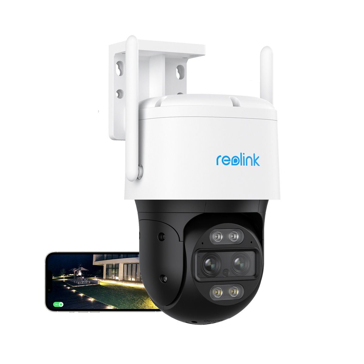 Reolink 2K Wired 4G Dual-Objektiv Trackmix Series G765 Überwachungskamera (Außenbereich, Pan &Tilt, Smarte Erkennung, Auto Tracking, 6X Hybridzoom)