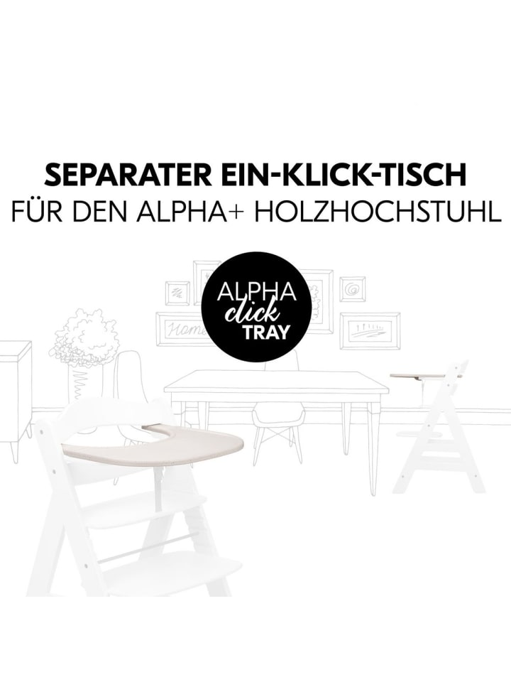 Hauck Essbrett und Tisch für Alpha Hochstuhl (Click Tray) in beige günstig kaufen onesize