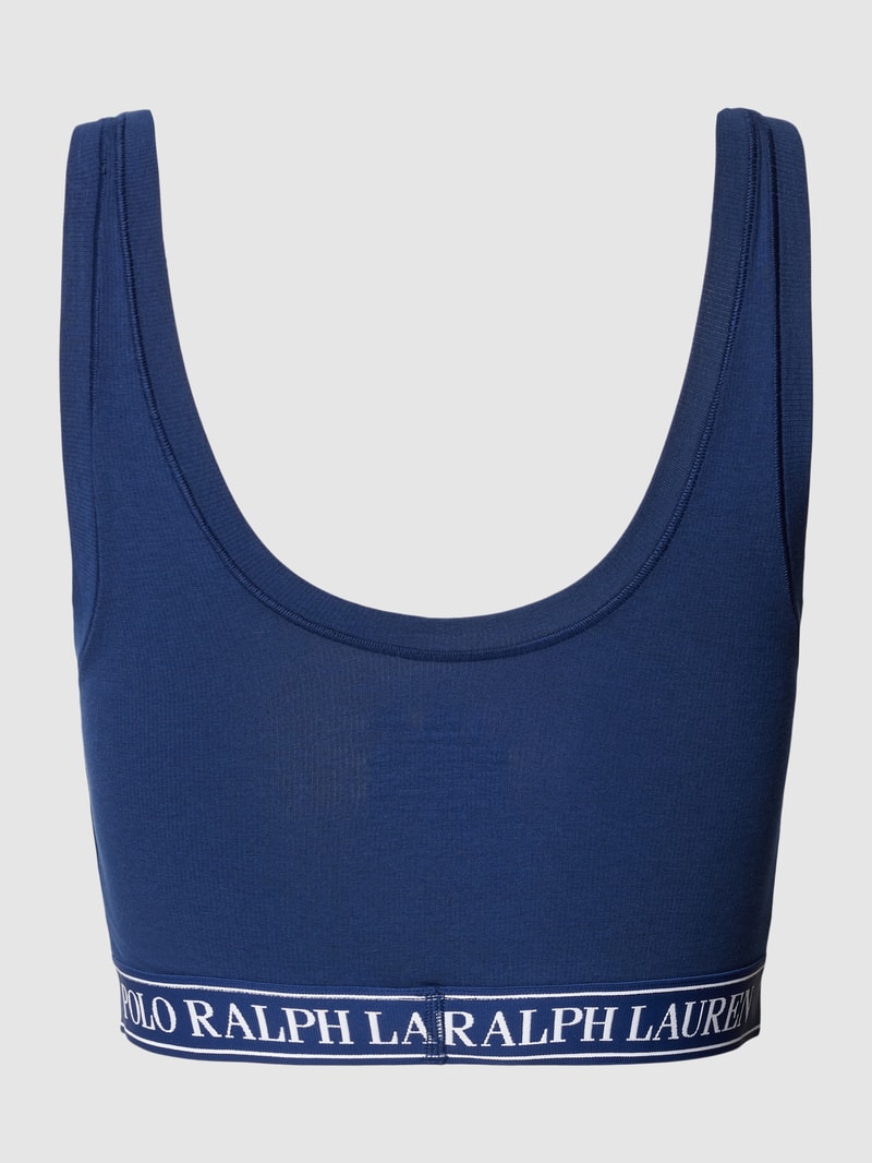 Bralette mit Label-Stitching in marineblau