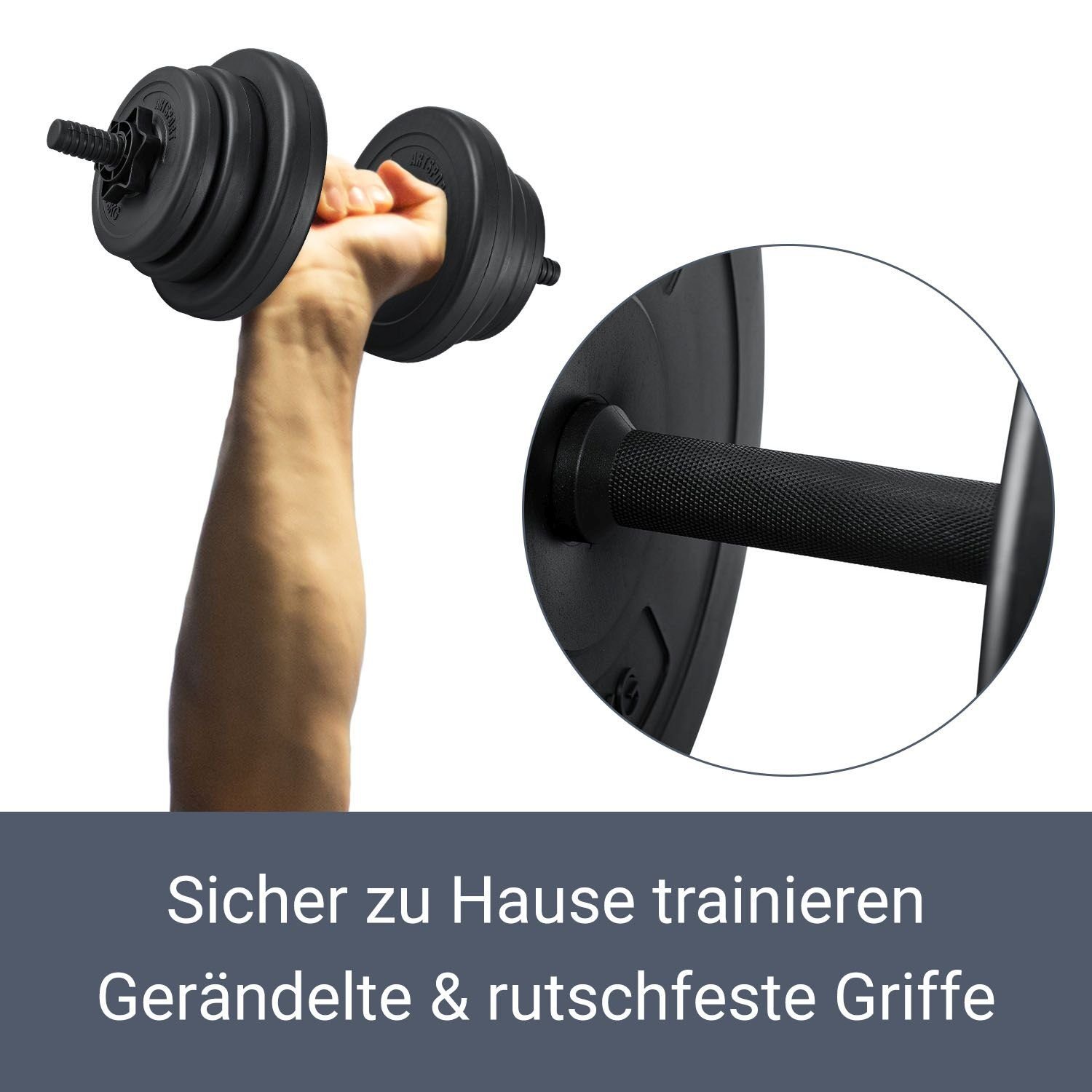 ArtSport Hantel-Set, 2er Hantelset mit 2 Kurzhanteln und Sternverschlüssen