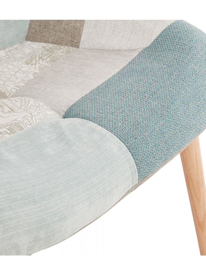 KADIMA DESIGN Lounge Stuhl DAMIAN | Patchwork Sessel mit Eichenholz Beinen günstig kaufen onesize