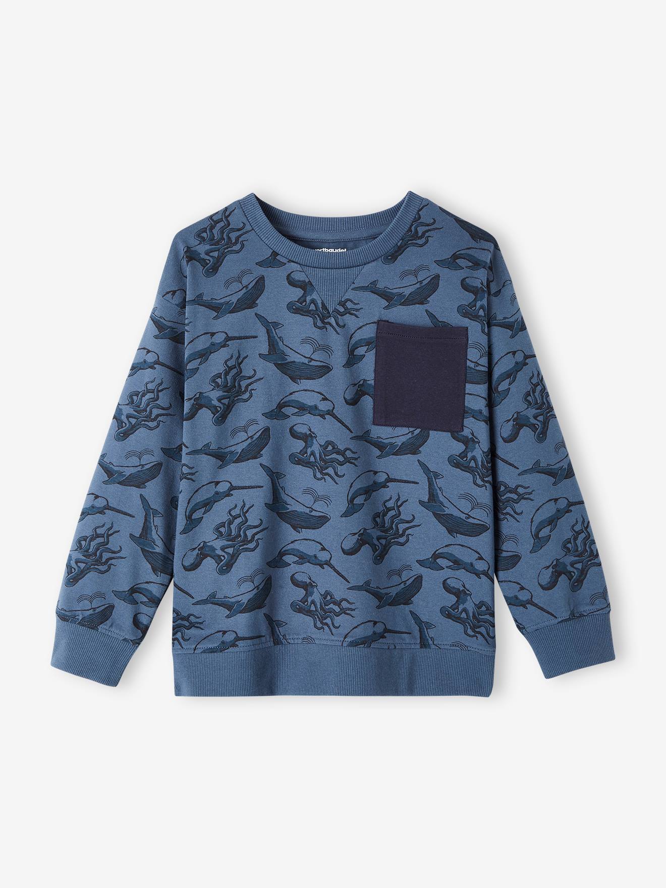 Tee-shirt esprit sweat imprimé garçon ocre
