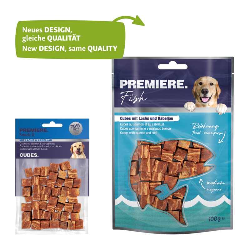 PREMIERE Snacks PREMIERE Snack It Cubes mit Lachs & Kabeljau 100g