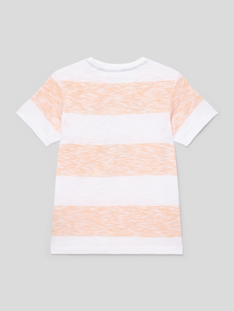 T-Shirt mit Streifenmuster Modell 'SUMMER' in orange