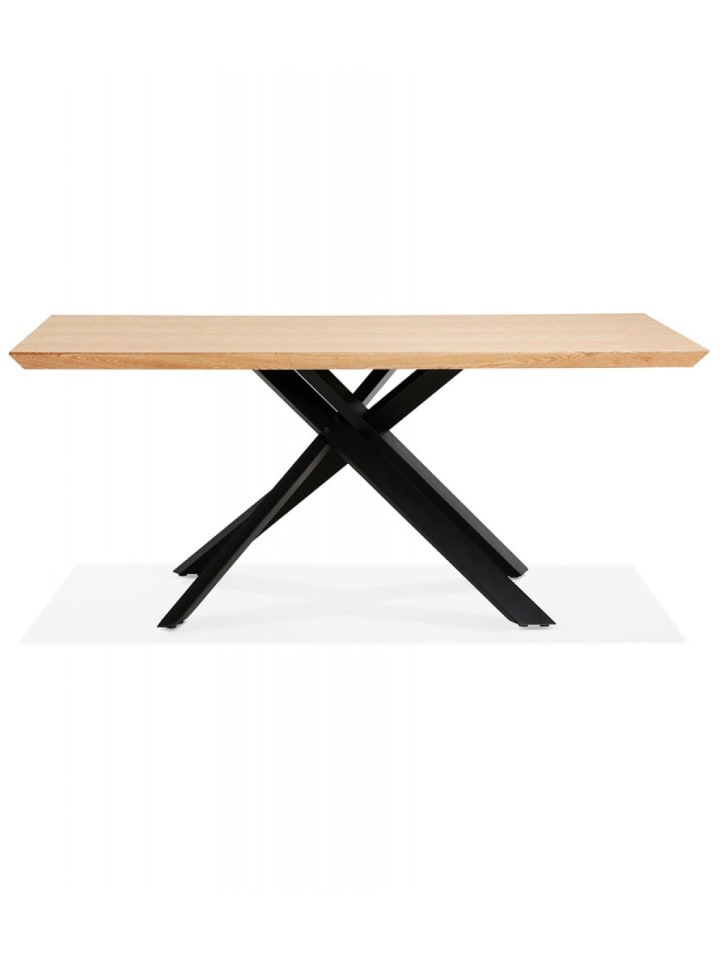 KADIMA DESIGN Esstisch WALABY Industriedesign | Designer Esszimmertisch in Beige-Schwarz günstig kaufen onesize