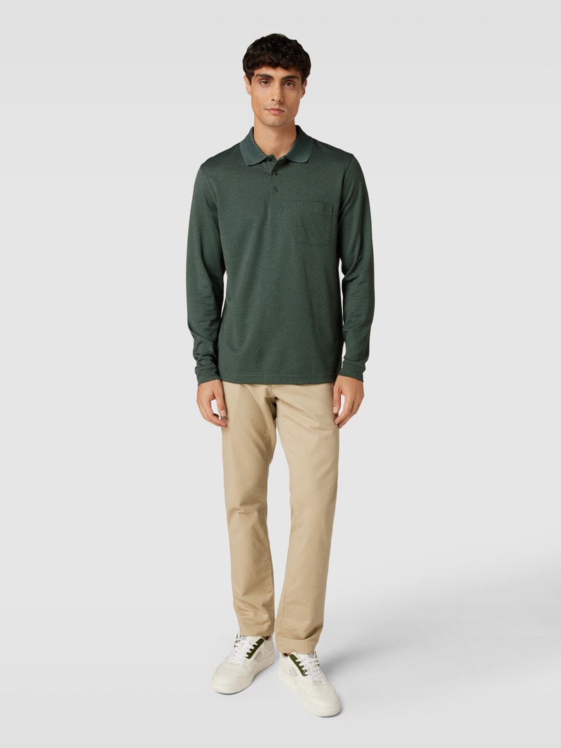 Poloshirt im langärmeligen Design Modell 'CARBON' in grün