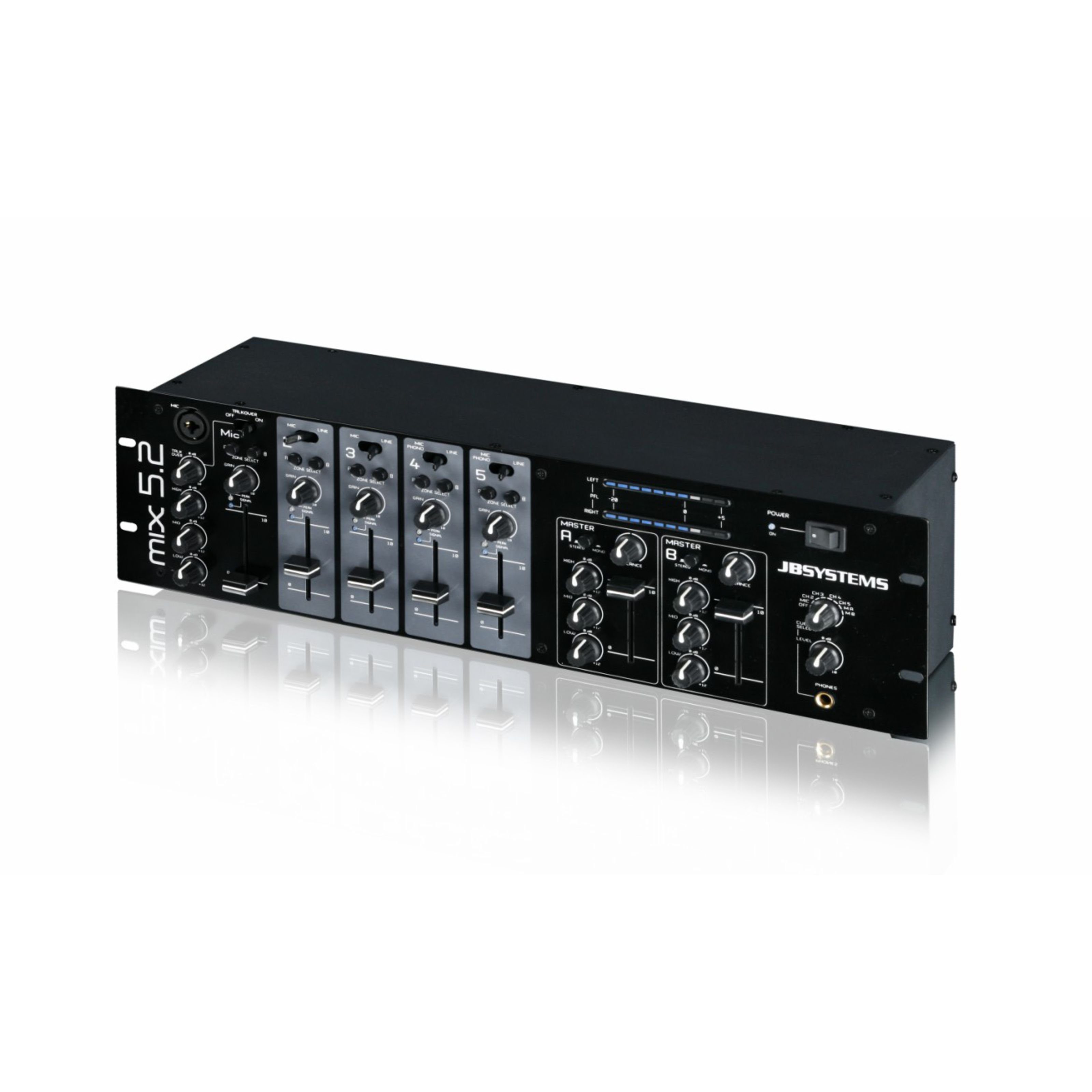 JB Systems Mischpult, MIX 5.2 2 Zonen Mixer, 3HE