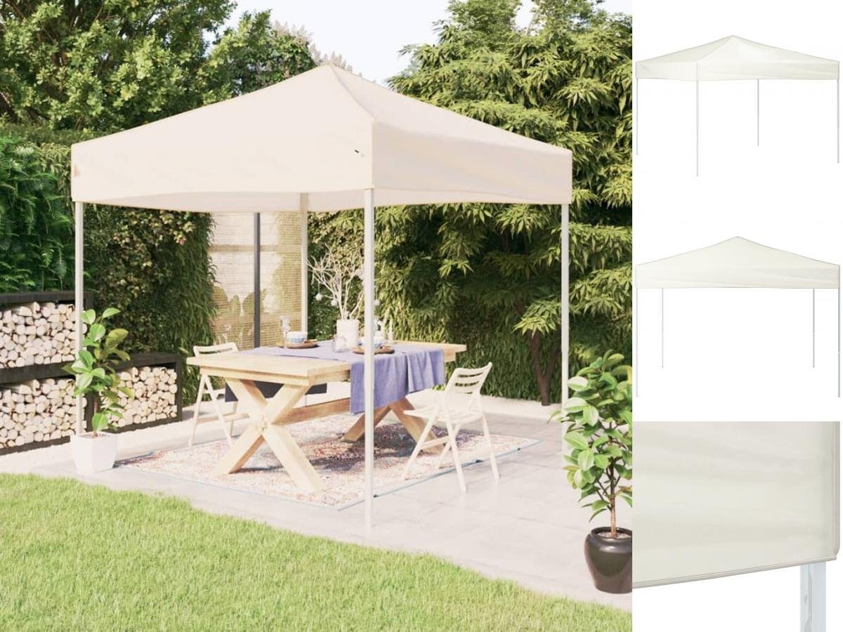 vidaXL Pavillon Partyzelt Faltbar Creme 3x3 m Garten Pavillon