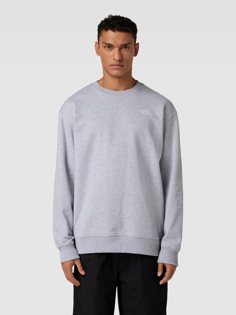Sweatshirt mit Label-Stitching Modell 'ESSENTIAL' in hellgrau meliert
