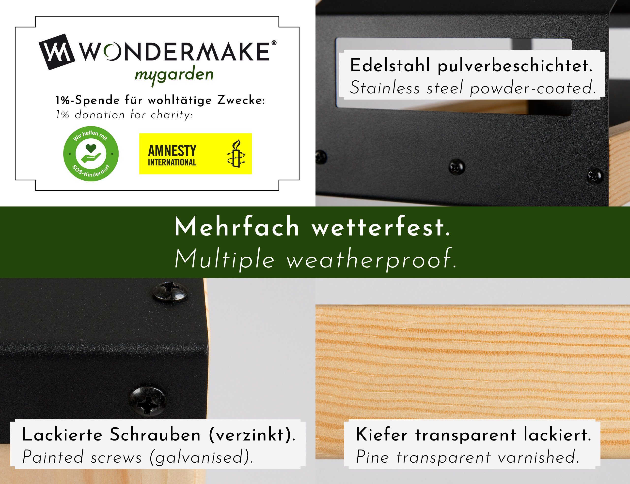 WONDERMAKE Vogelhaus wetterfest zum Aufhängen, Metall Vogelfutterhaus klein Vogelhäuschen