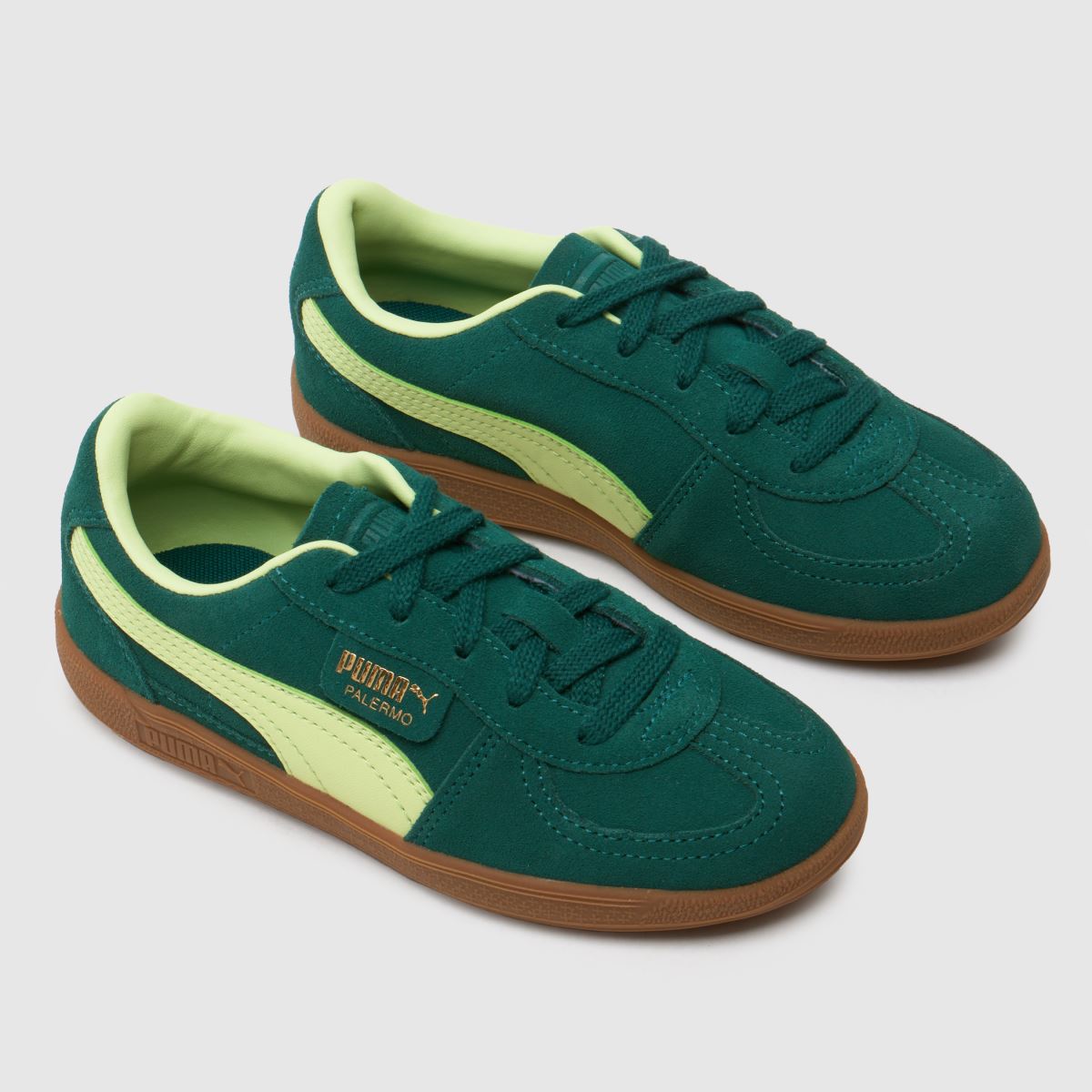 PUMA mörkgröna Palermo Junior-sneakers för pojkar