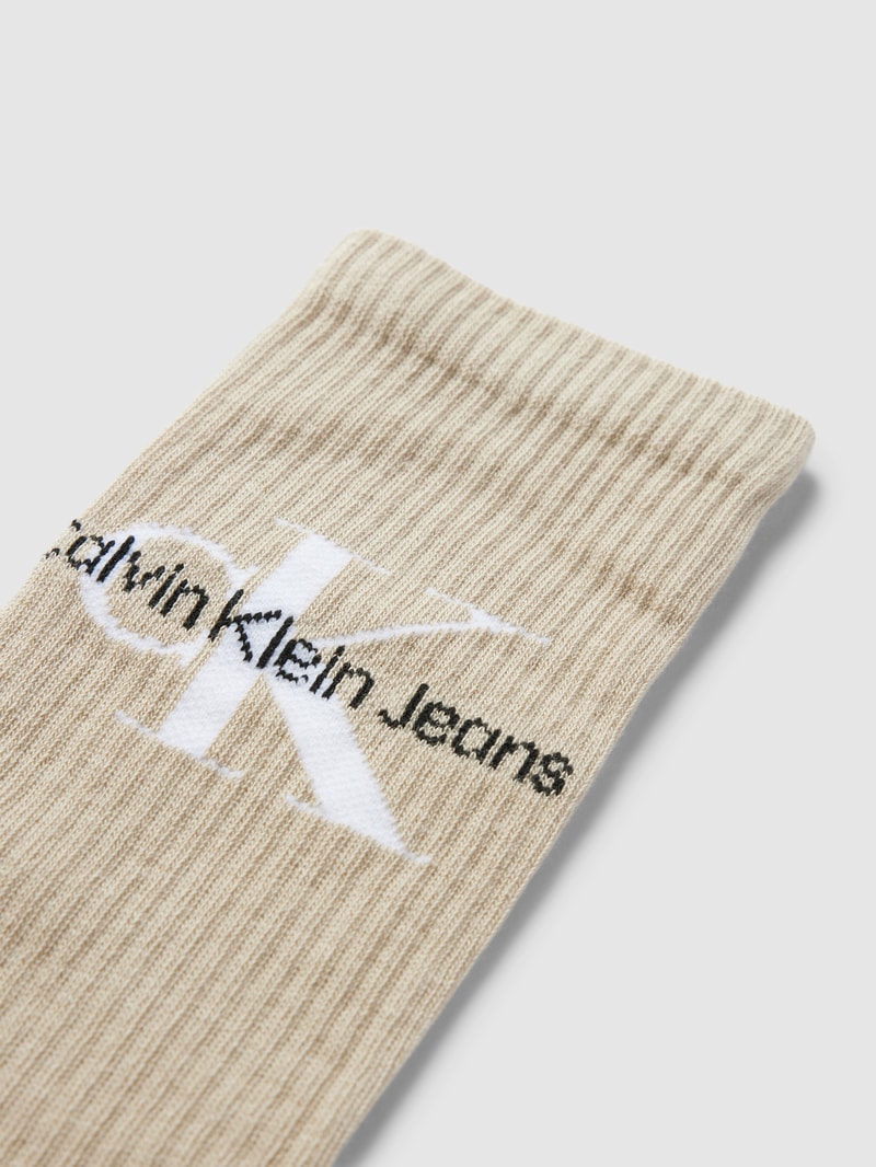 Socken mit Label-Details in taupe