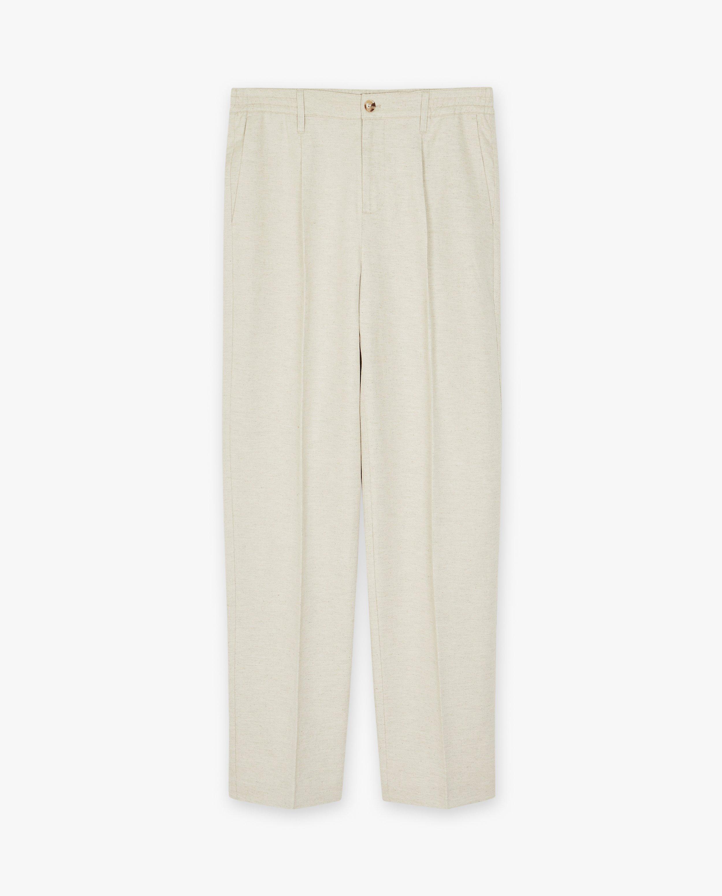 Hampton Bays Beige lenvászon keverék nadrág bézs