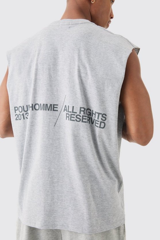 Oversize Tanktop mit Pour Homme Print