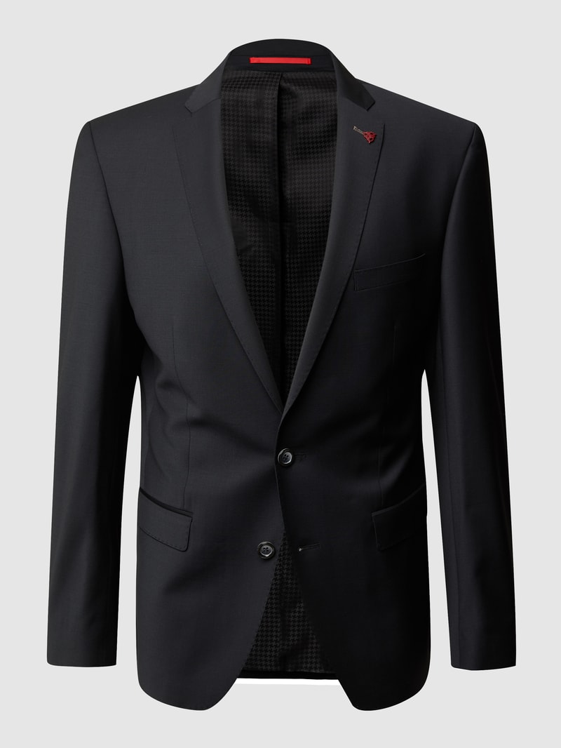 Slim Fit 2-Knopf-Sakko aus Schurwollmischung in schwarz