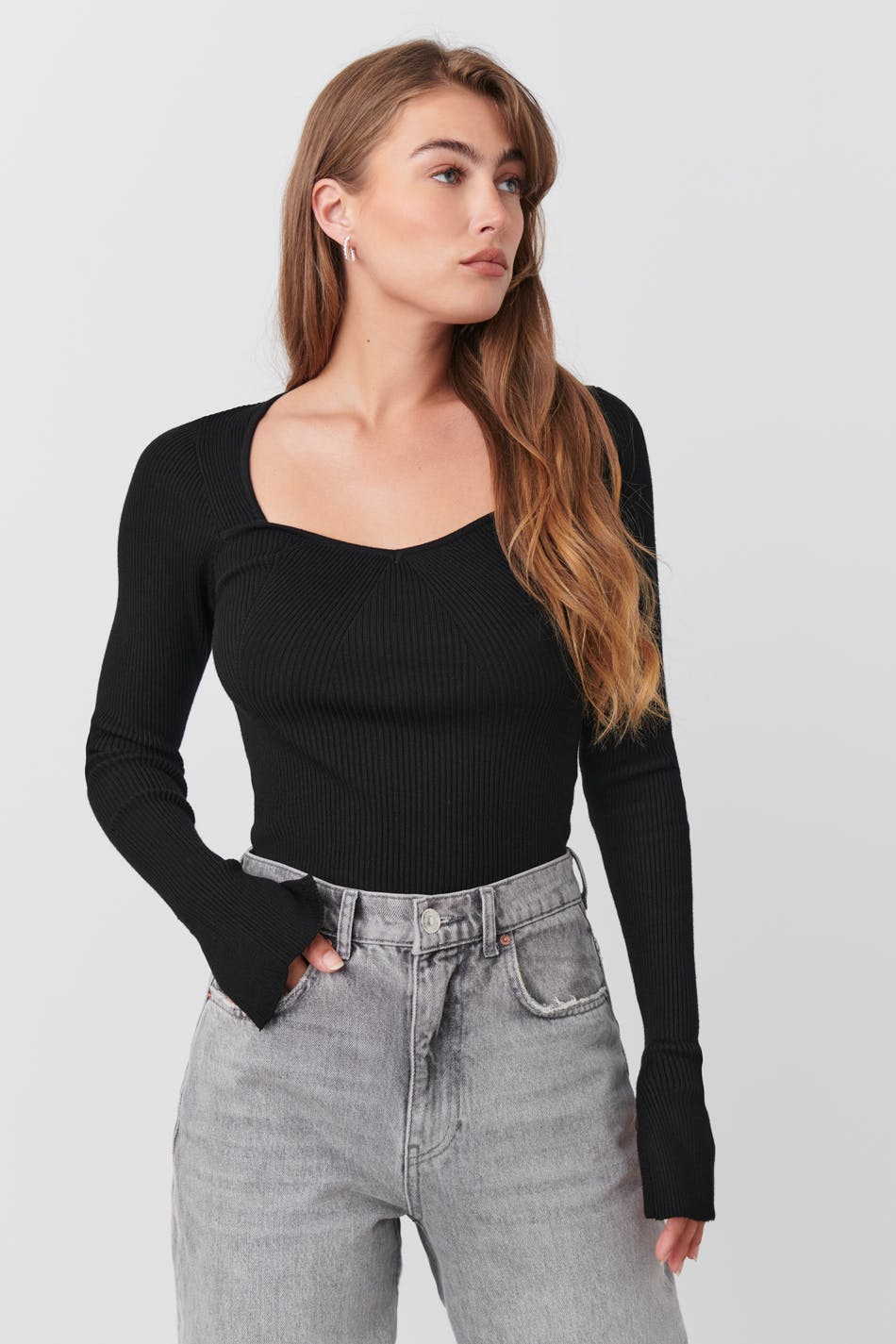 Rib knitted top