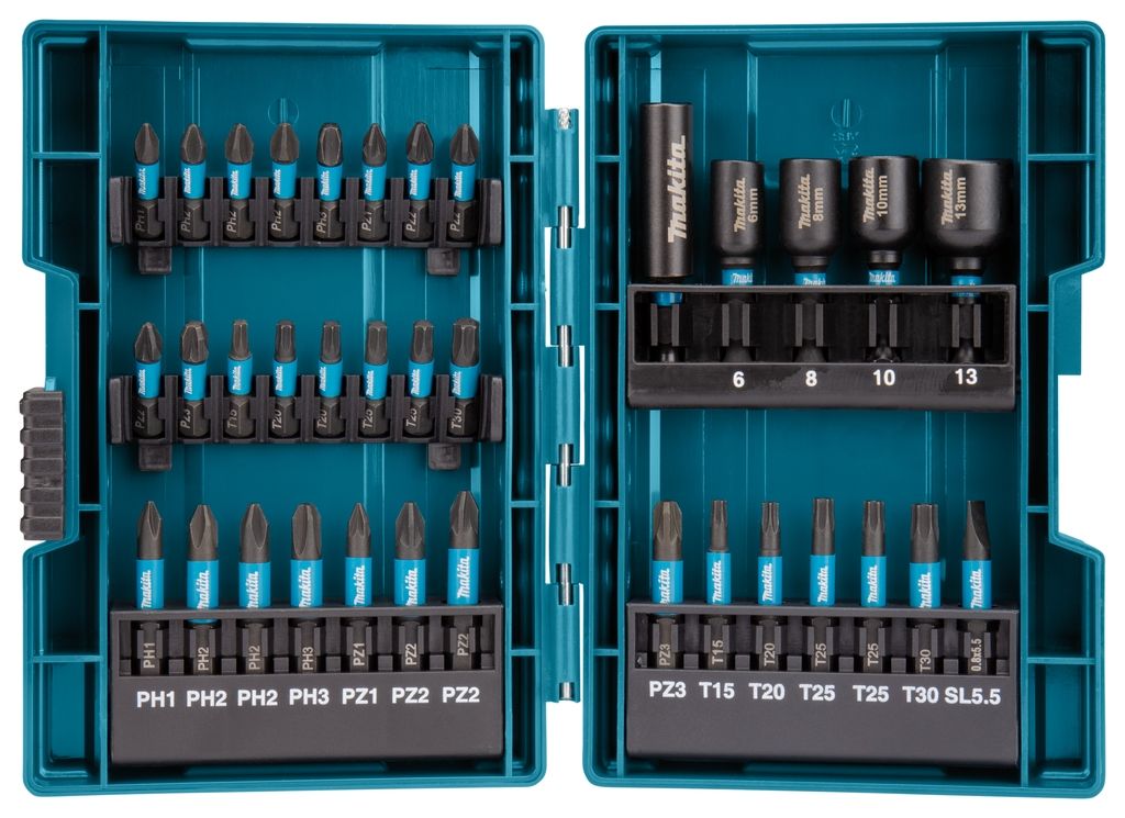 Makita Accessories B-66880 Set bitova za udarni odvijač, 35 dijelova, X Impact, crni