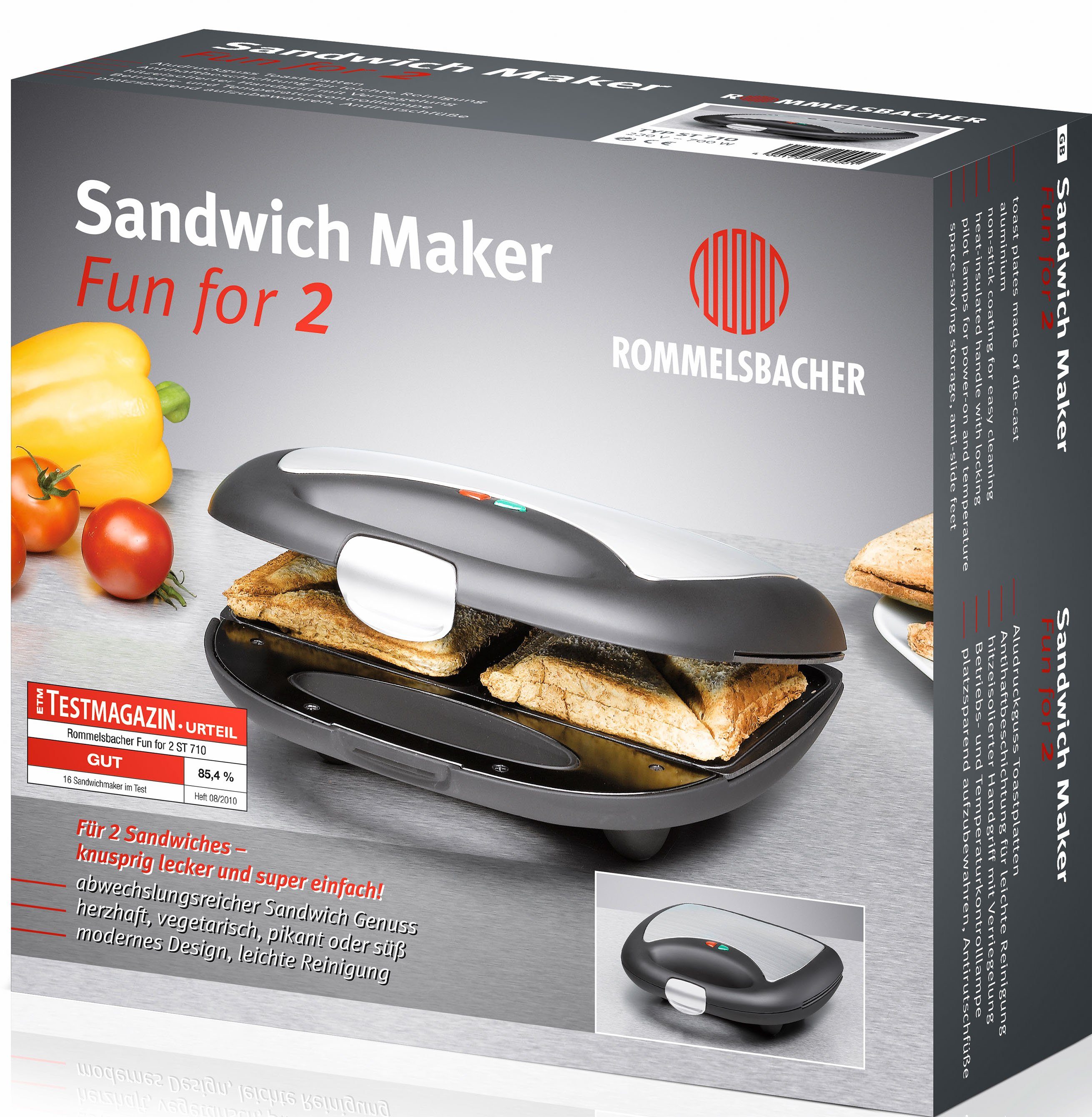 Rommelsbacher Sandwichmaker ST 710, 700 W