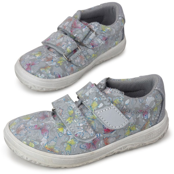 Jonap slim ~ LowCut Klettschuh Leder ~ Grey Butterflies