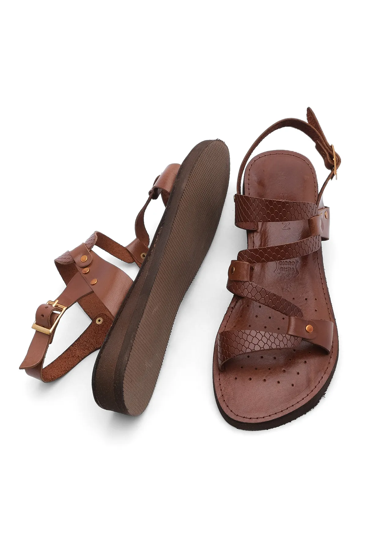 Marjin  Sandalette - Braun - Flacher Absatz