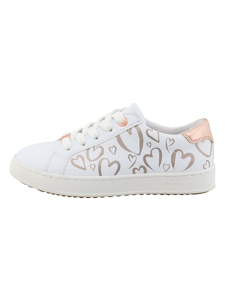 Tom Tailor Sneakers in Weiß/ Gold günstig kaufen