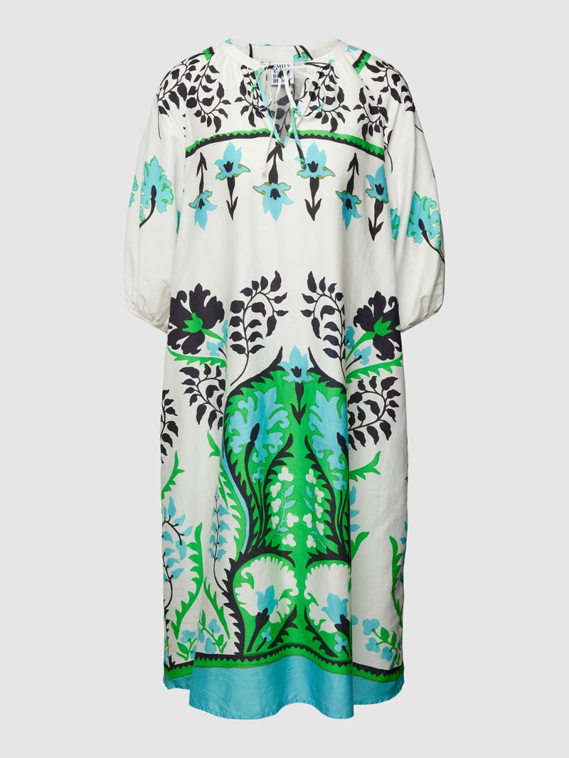 Blusenkleid mit Schnürung in weiß