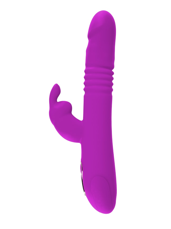 Sweet Smile Vibrator mit Stoßfunktion Thrusting Rabbit in pink günstig kaufen 26 cm