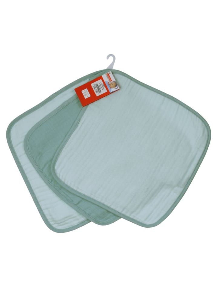 Wörner Mull-Waschtuch 3er Pack 30 x 30 cm - Mint Eisblau in gruen günstig kaufen onesize