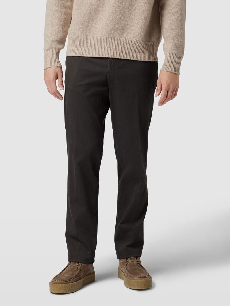 Regular Fit Bundfaltenhose Modell 'PEAKER' in dunkelgrau