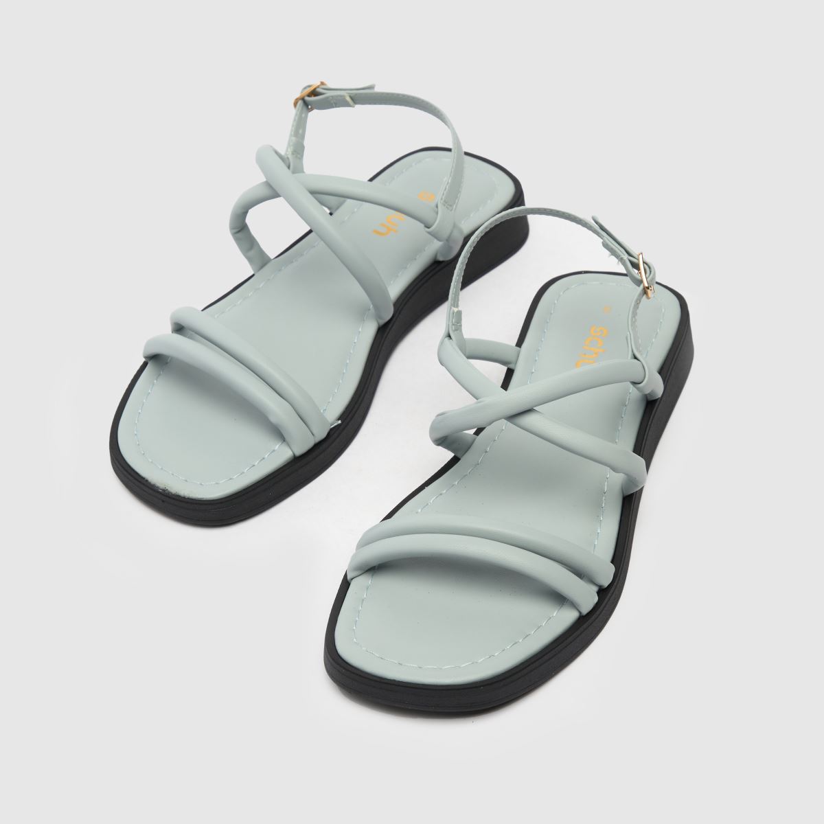 Schuh Tulsi csíkos lapos szandál kék színben