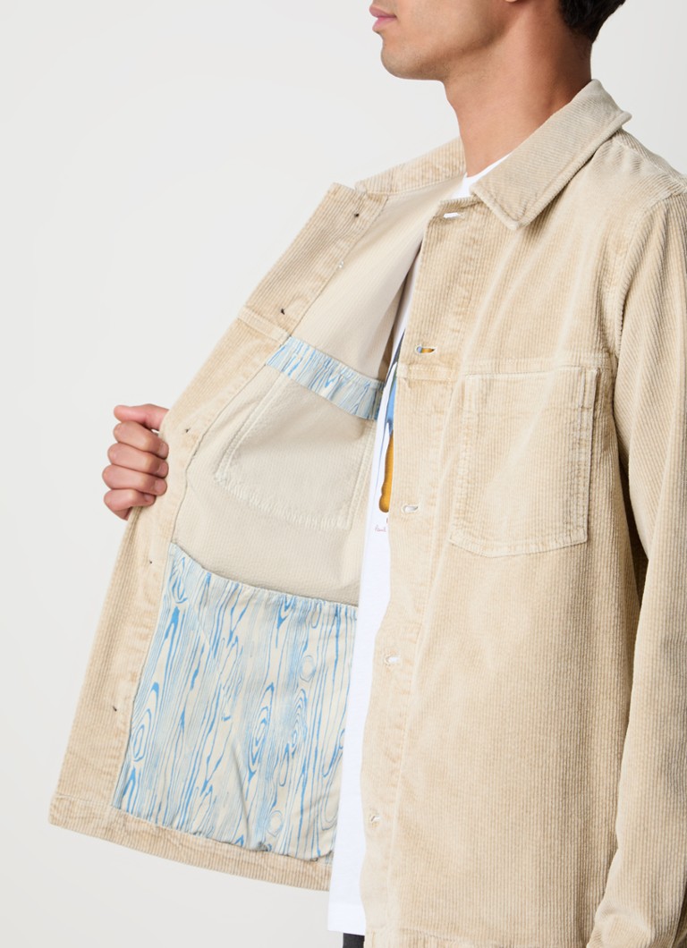 Camicia-giacca in velluto a coste Paul Smith PS con tasche sul petto e laterali.