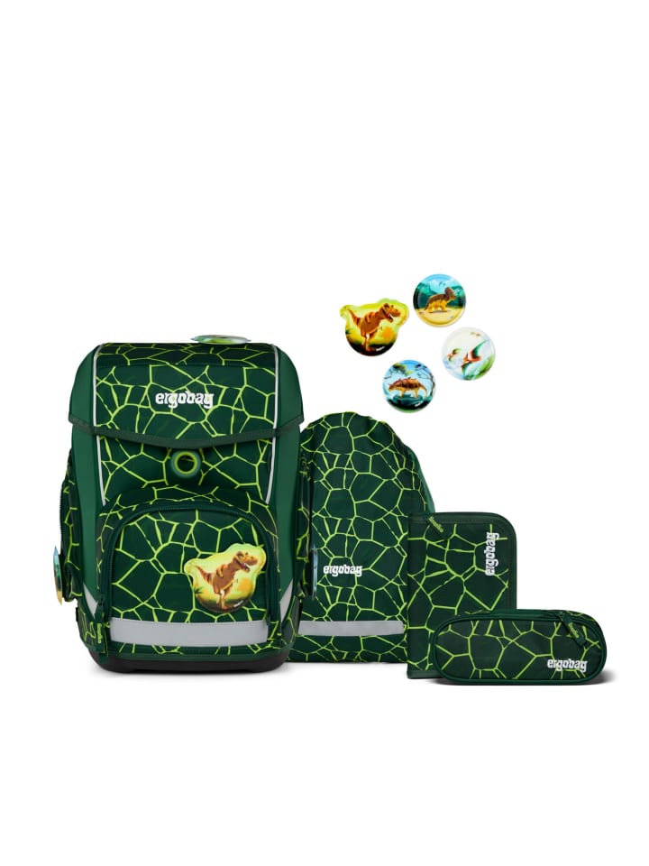 Ergobag Grundschulranzen-Set CUBO BärRex 5-tlg. in Grün günstig kaufen onesize