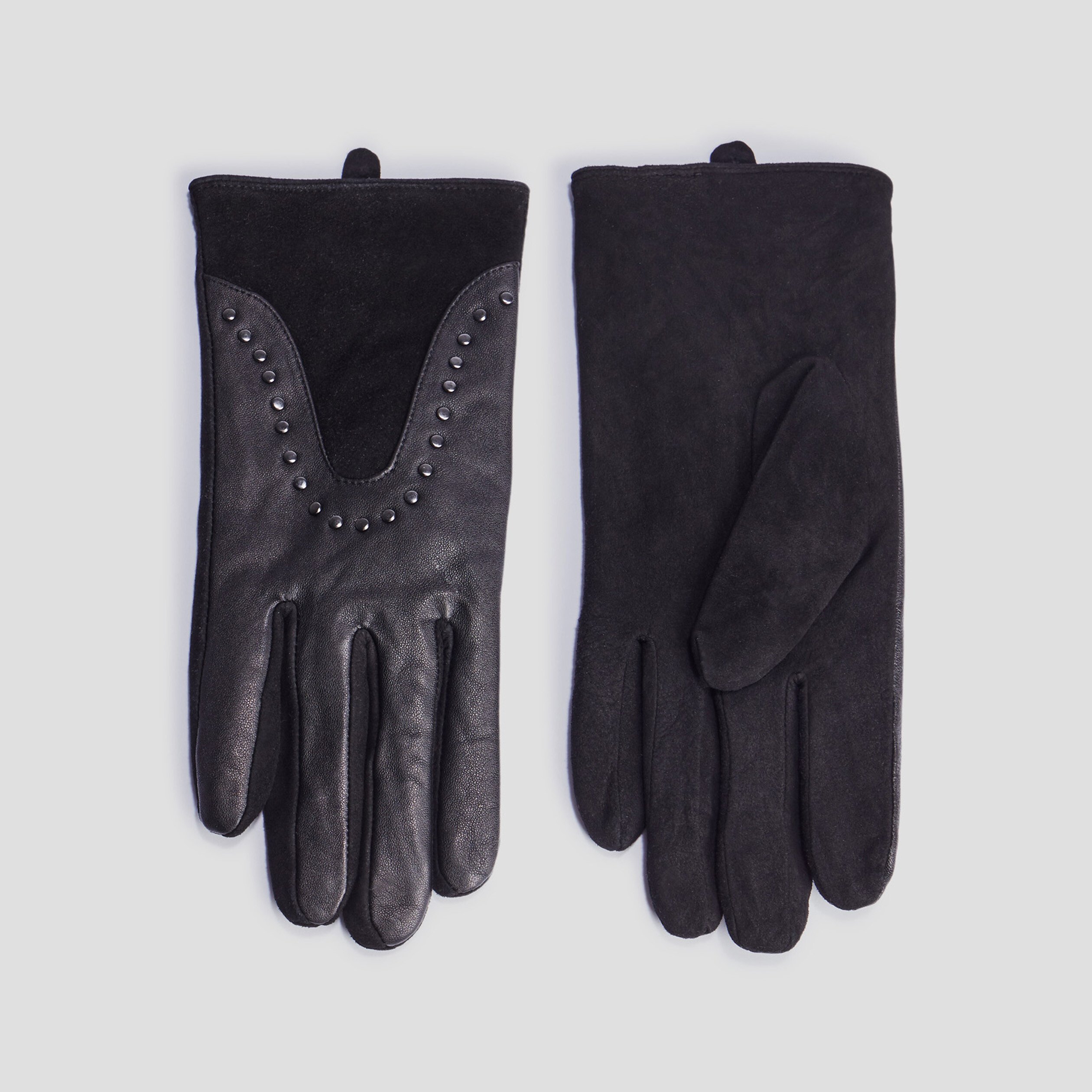 Gants en cuir noir femme | La Halle
