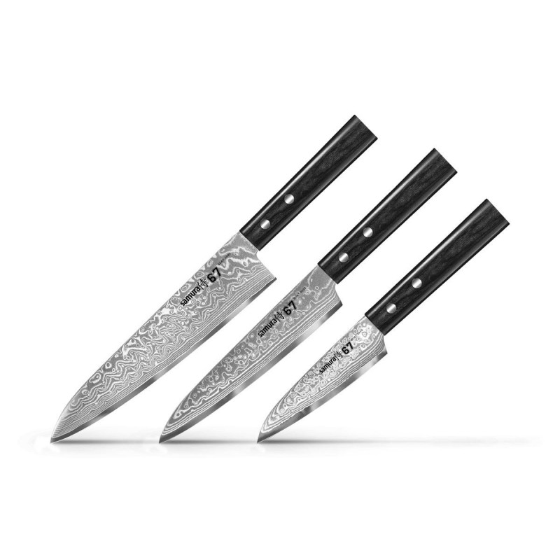 Samura 67 Damascus set di coltelli 3 pezzi (cuoco-filettare-spelucchino)