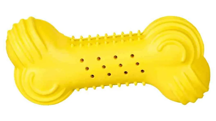 Trixie Naturgummi Kühl-Knochen sortierte Farben 11 cm Kühlendes Hunde Spielzeug