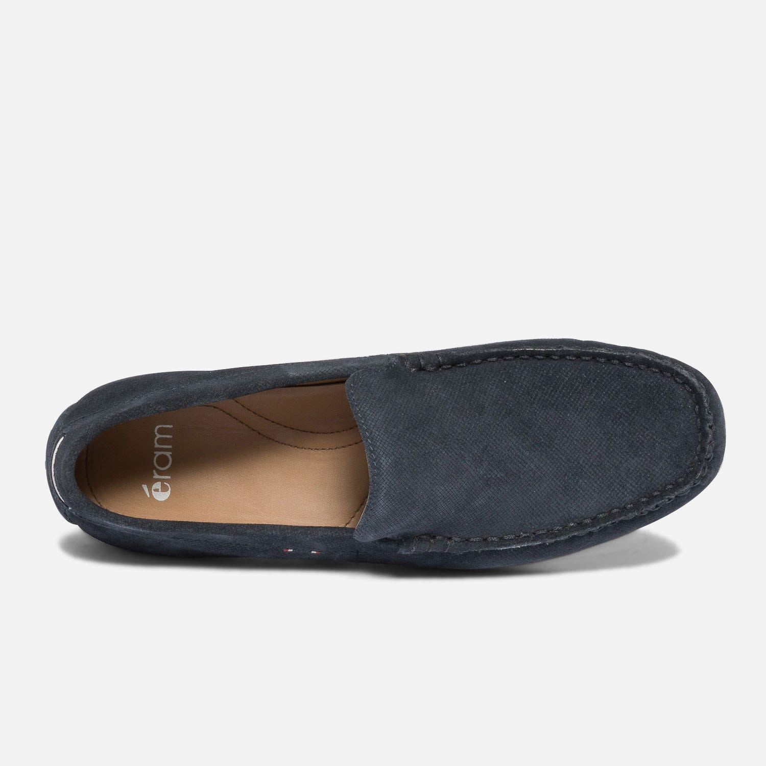 Mocassin marine en cuir velours
