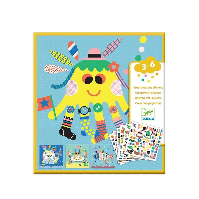 Tableaux Créer avec des stickers Animaux marins Djeco