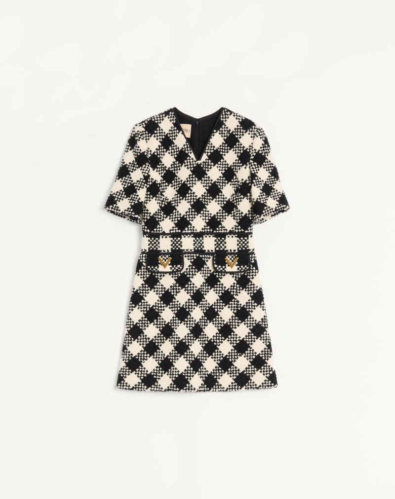 Vestido de tweed Damier