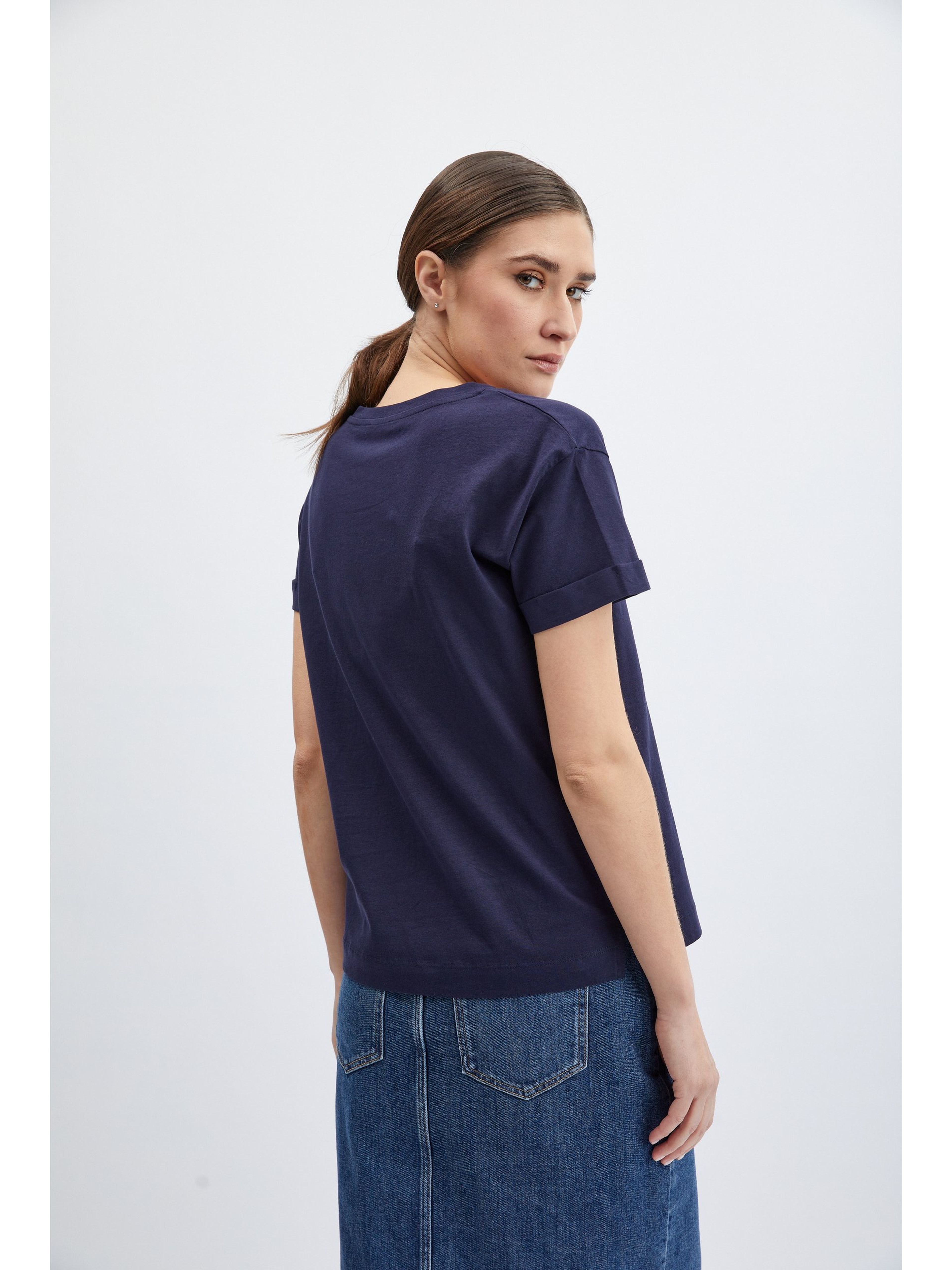 Dunkelblaues ORSAY Damen-T-Shirt